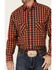 Image #3 - Ariat Men's Pepi Small Plaid Print Long Sleeve Snap Western Shirt, Orange, hi-res