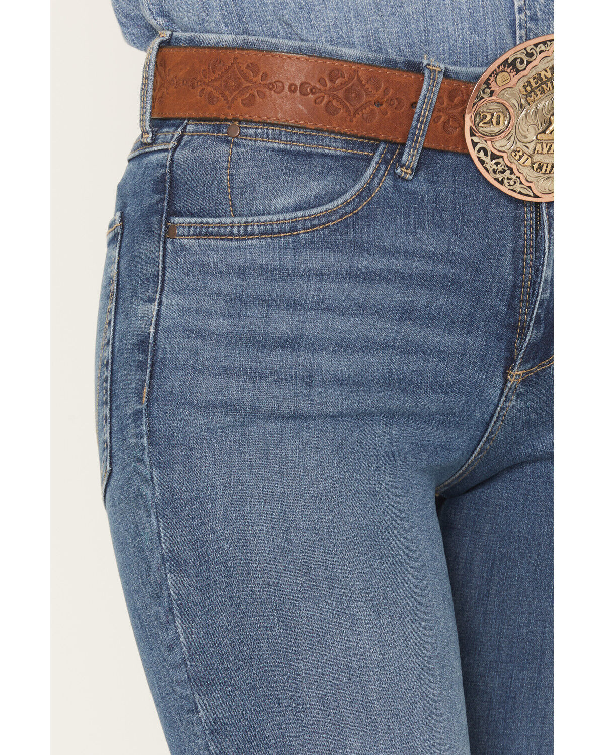 Image #2 - Wrangler Women's Elsie Medium Wash Bespoke High Rise Flare Stretch Denim Jeans, Medium Wash, hi-res