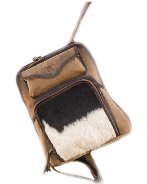 STS Ranchwear by Carroll Women's Cowhide Sunny Backpack , Brown, hi-res
