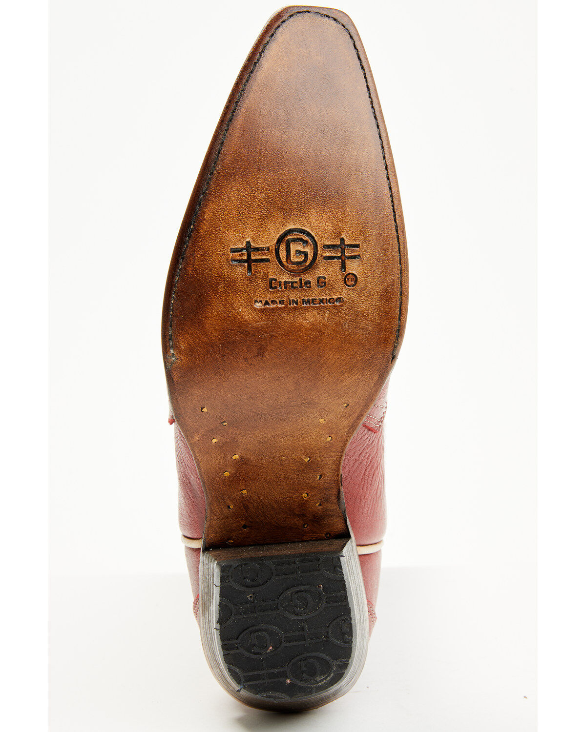 Image #7 - Circle G Women's Studded Western Boots - Snip Toe, Red, hi-res