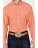 Image #3 - Cinch Men's ARENAFLEX® Solid Long Sleeve Button-Down Western Shirt, Coral, hi-res