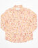 Image #1 - Shyanne Toddler Girls' Ash Floral Print Long Sleeve Pearl Snap Stretch Western Shirt, Gold, hi-res