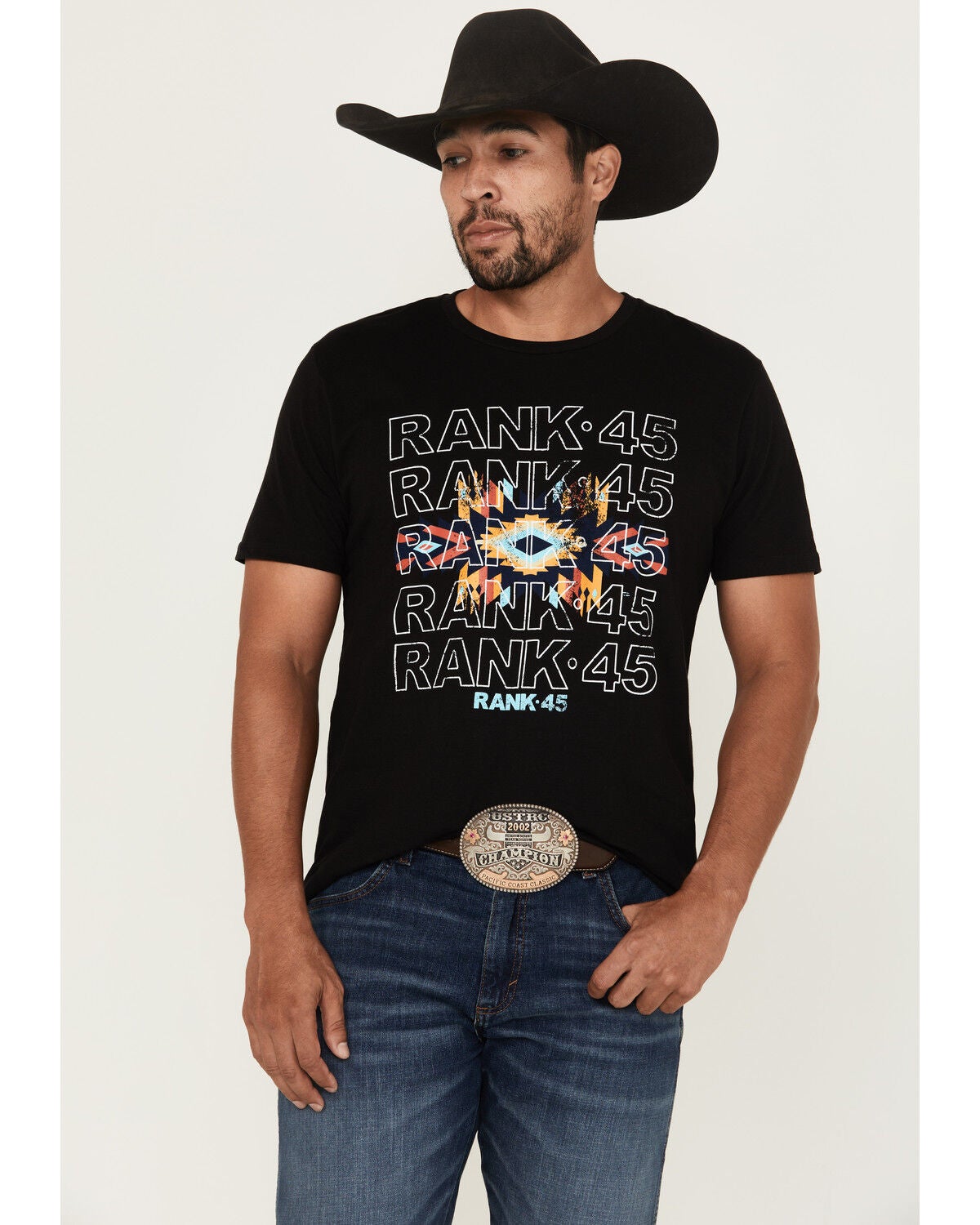 RANK 45&reg; Men's Strom Southwestern Print Short Sleeve Graphic T-Shirt, Black, hi-res