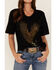 Any Old Iron Women's Eagle Pin Embellished Tee, Black, hi-res