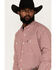 George Strait by Wrangler Men's Long Sleeve Button Down Western Shirt, Red, hi-res