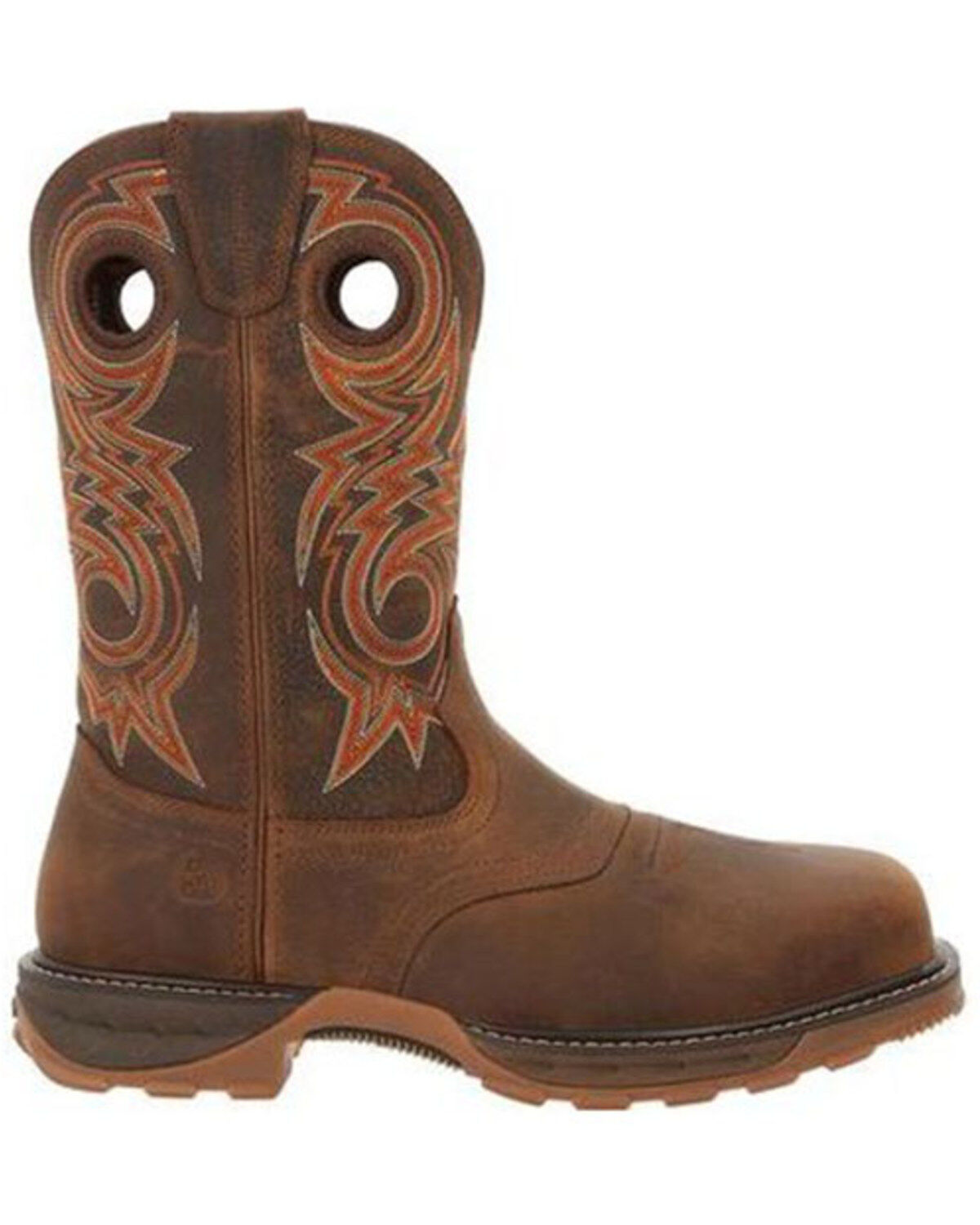 Image #2 - Durango Men's Saddle Waterproof Western Work Boots - Composite Toe, Brown, hi-res