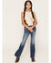Image #3 - Shyanne Girls' Westend Medium Wash Horse Pocket Bootcut Stretch Denim Jeans, Medium Wash, hi-res