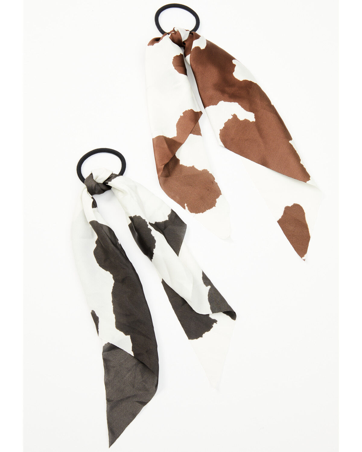 Image #4 - Idyllwind Women's Maryanna Cow Print Scarf Hair Tie - 2 Pack, Black, hi-res