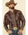 Image #1 - Resistol Men's Multi Chestnut Check Plaid Long Sleeve Western Shirt, Multi, hi-res
