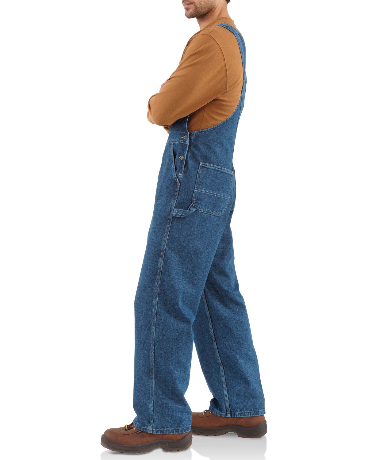 Image #4 - Carhartt Bib Washed Denim Work Overalls, , hi-res