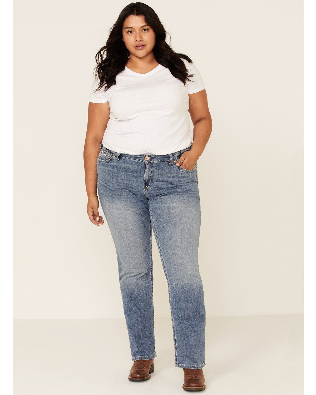 Ariat Women's Alabama Whitney Straight Jeans - Plus, Blue, hi-res