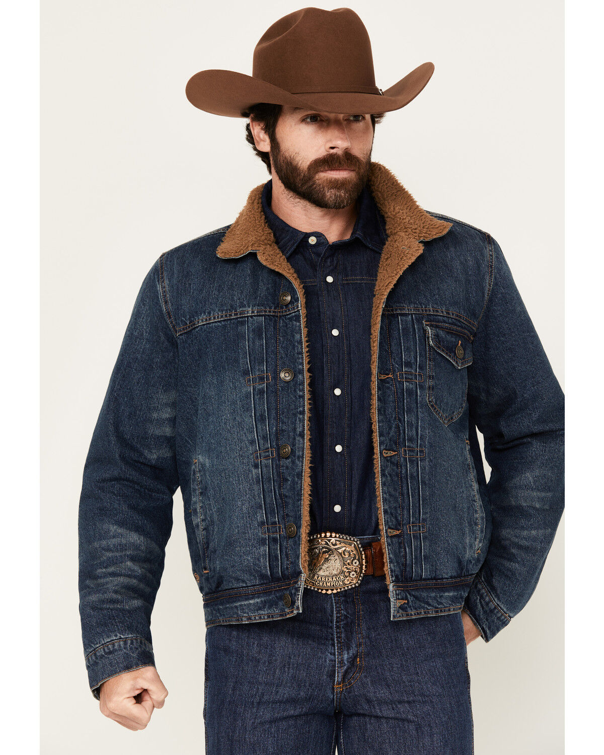 Blue Ranchwear Men's Clay Sherpa Lined Denim Jacket Boot Barn