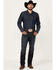 Image #1 - Cody James Men's Shadow Dark Wash Crinkled Slim Straight Stretch Denim Jeans, Dark Wash, hi-res