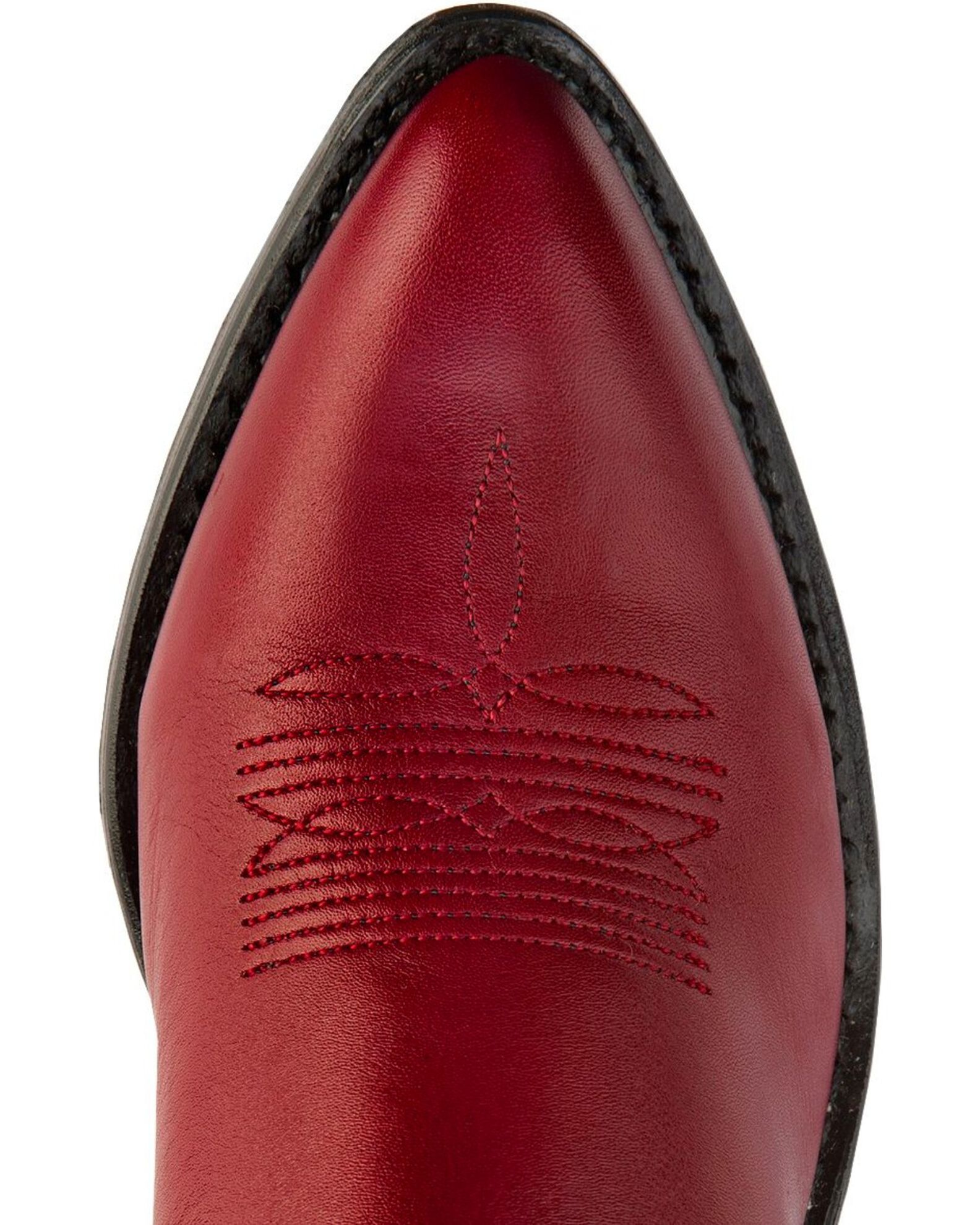 Image #6 - Abilene Women's Cowhide Western Boots - Round Toe, Red, hi-res