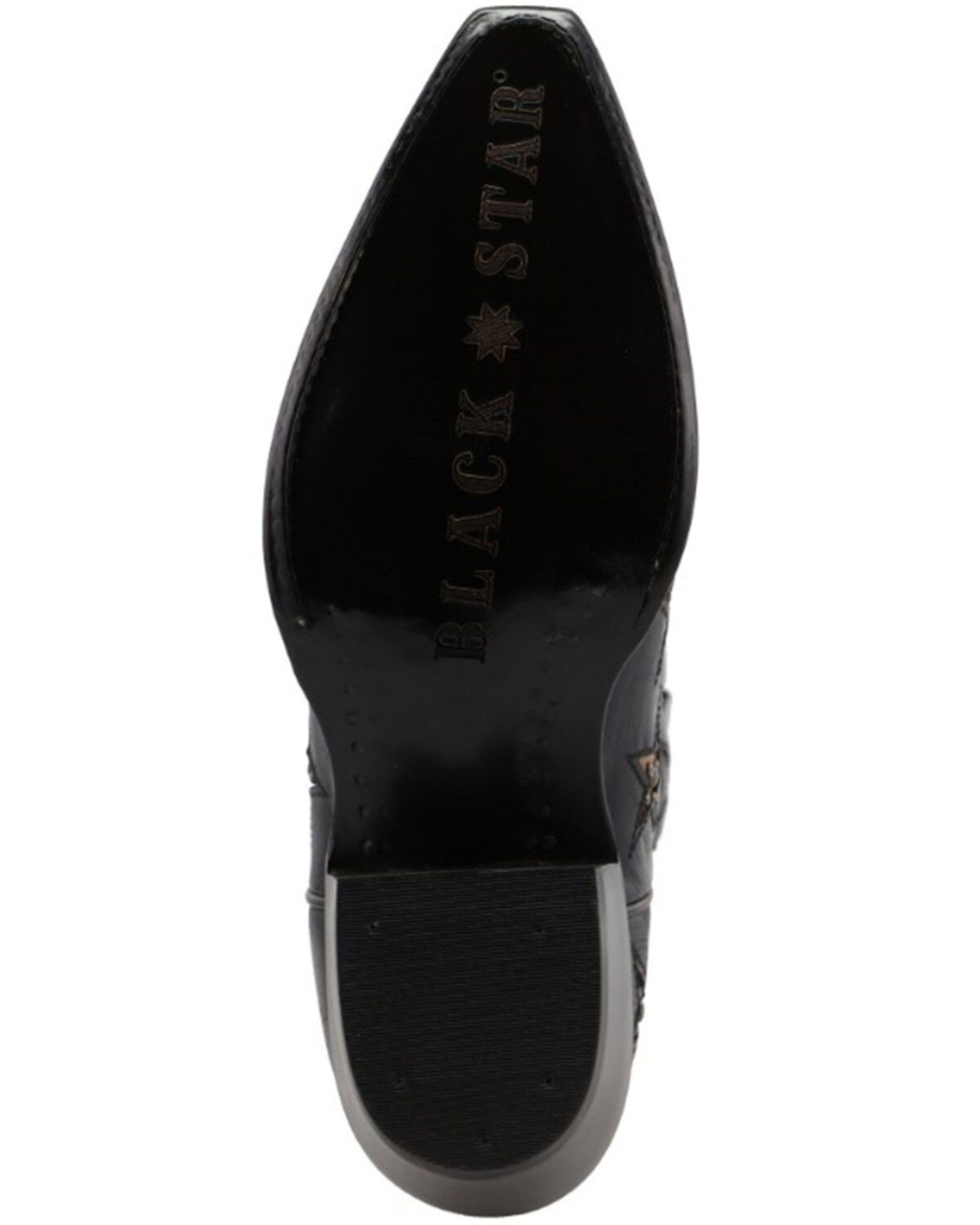Image #7 - Black Star Women's Marfa Star Inlay Studded Leather Western Boot - Snip Toe, Black, hi-res