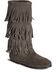 Image #1 - Minnetonka Women's Three Layer Fringe Boots, Grey, hi-res