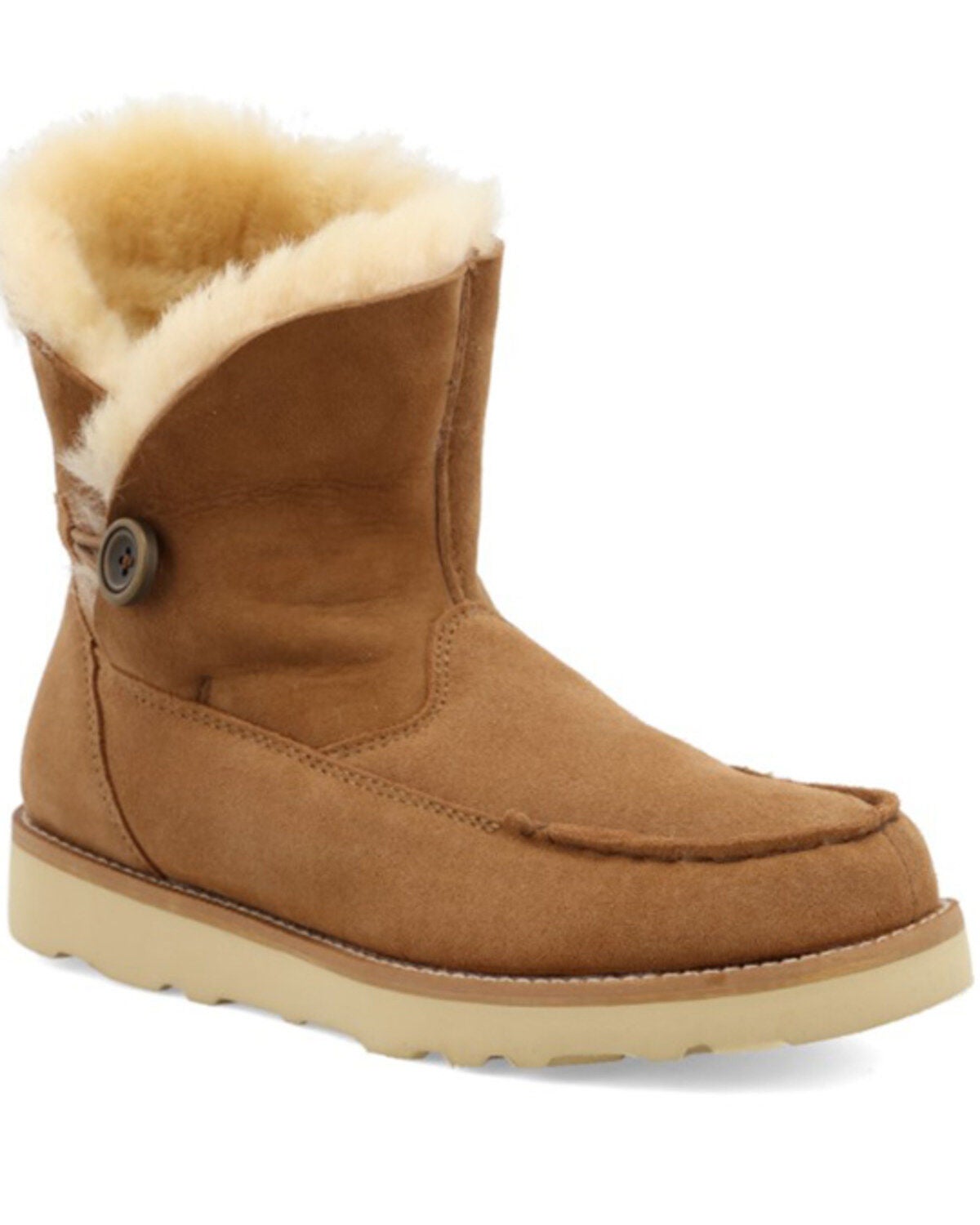 Wrangler Women's Wedge Boots - Moc Toe, Chestnut, hi-res