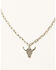 Image #1 - Shyanne Women's Rhinestone Steerhead Necklace, Silver, hi-res