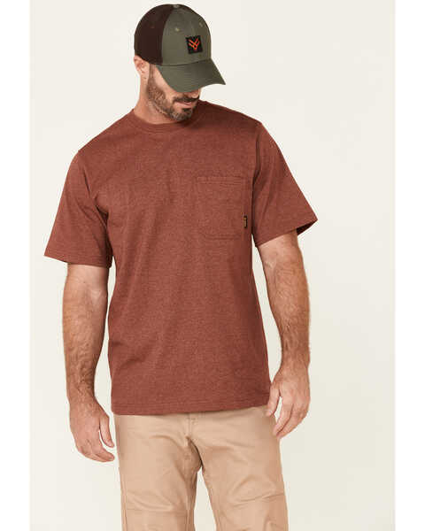 Hawx Men's Solid Red Forge Short Sleeve Work Pocket T-Shirt - Big , Red, hi-res