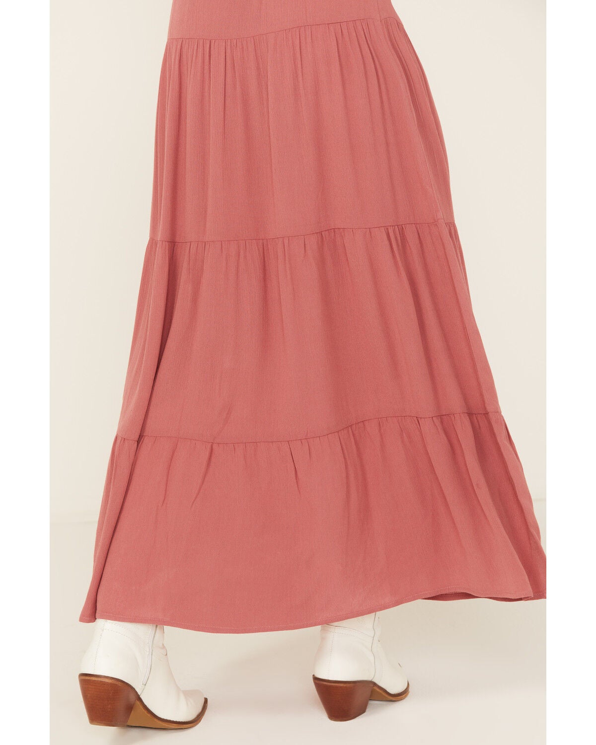 Image #4 - Originality Women's Tiered Maxi Skirt, Pink, hi-res