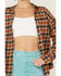 Levi's Women's Henri Flannel Emily Plaid Glazed Ginger Shirt, Orange, hi-res