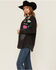 Image #2 - Blue B Women's Dark Wash Western Patchwork Snap Shacket, Charcoal, hi-res