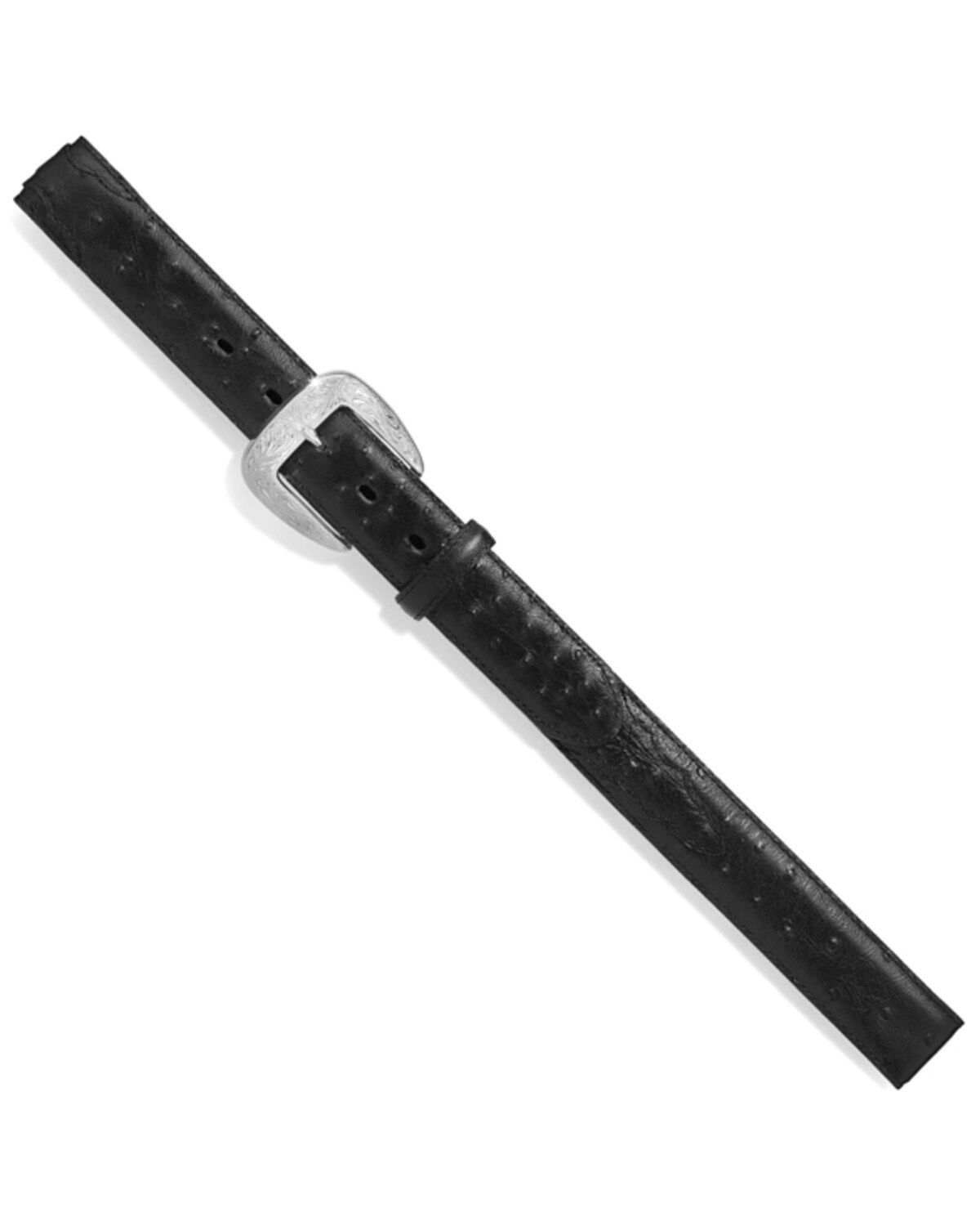 Tony Lama Men's Ostrich Embossed Leather Belt, Black