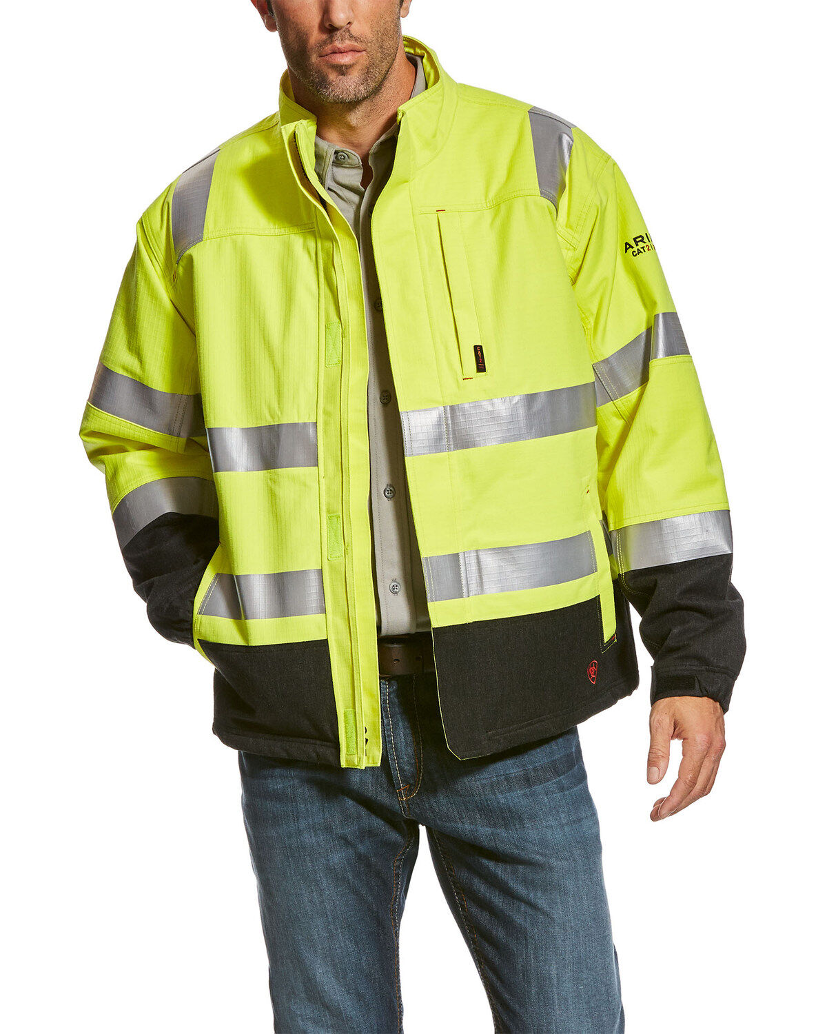 Image #1 - Ariat Men's FR HI-VIS Waterproof Jacket - Big, , hi-res