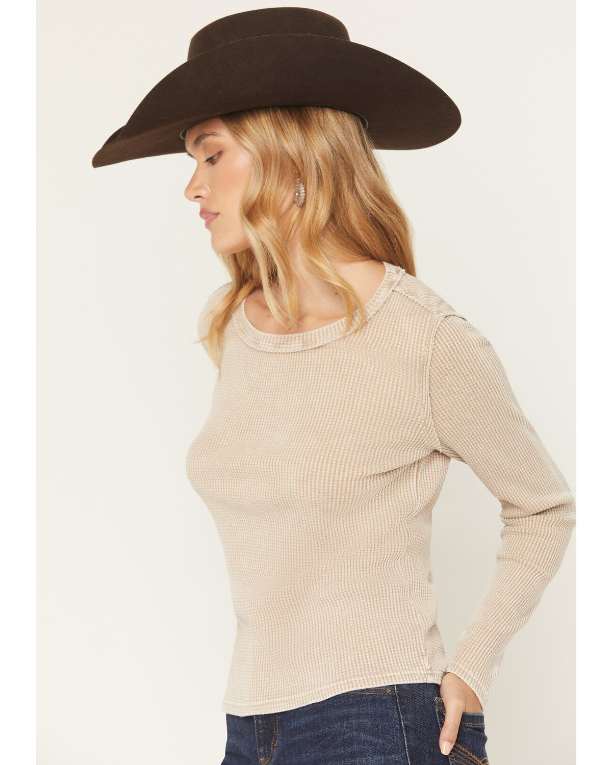 Image #2 - White Crow Women's Solid Long Sleeve Thermal Shirt, Tan, hi-res