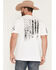 Image #1 - Grunt Style Men's 1776 Flag Short Sleeve Graphic T-Shirt - Big, White, hi-res