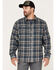 Image #1 - Brothers and Sons Men's Everyday Plaid Print Button Down Western Flannel Shirt, Blue, hi-res