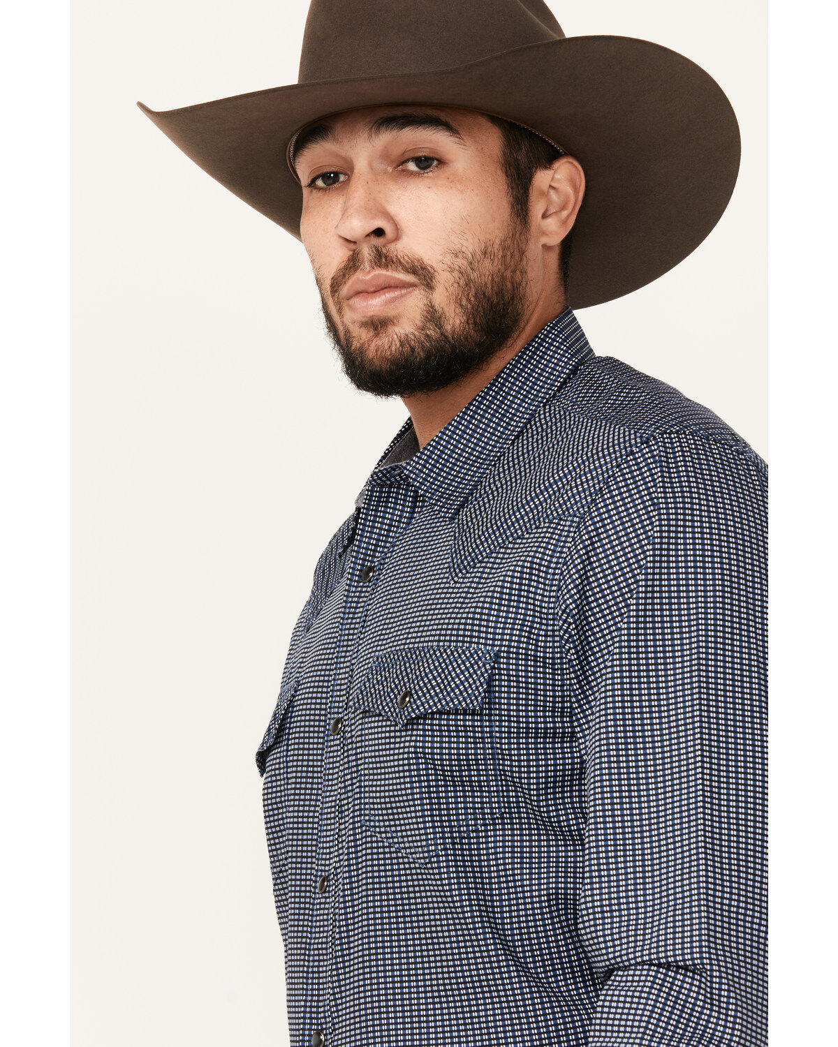 Image #2 - Cody James Men's Old West Checkered Print Long Sleeve Snap Western Shirt - Tall, , hi-res