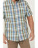 Resistol Men's Hampton Plaid Print Short Sleeve Button Down Western Shirt , Light Green, hi-res