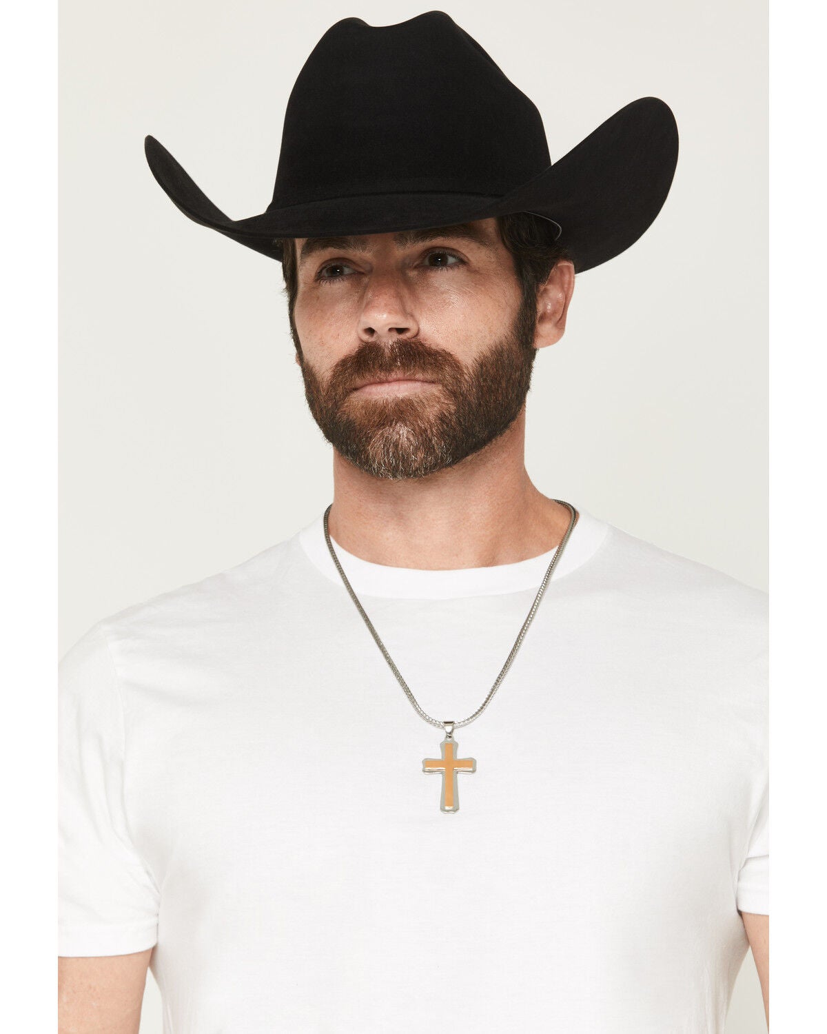 Image #1 - Cody James Men's Two-Toned Cross Necklace, Gold, hi-res