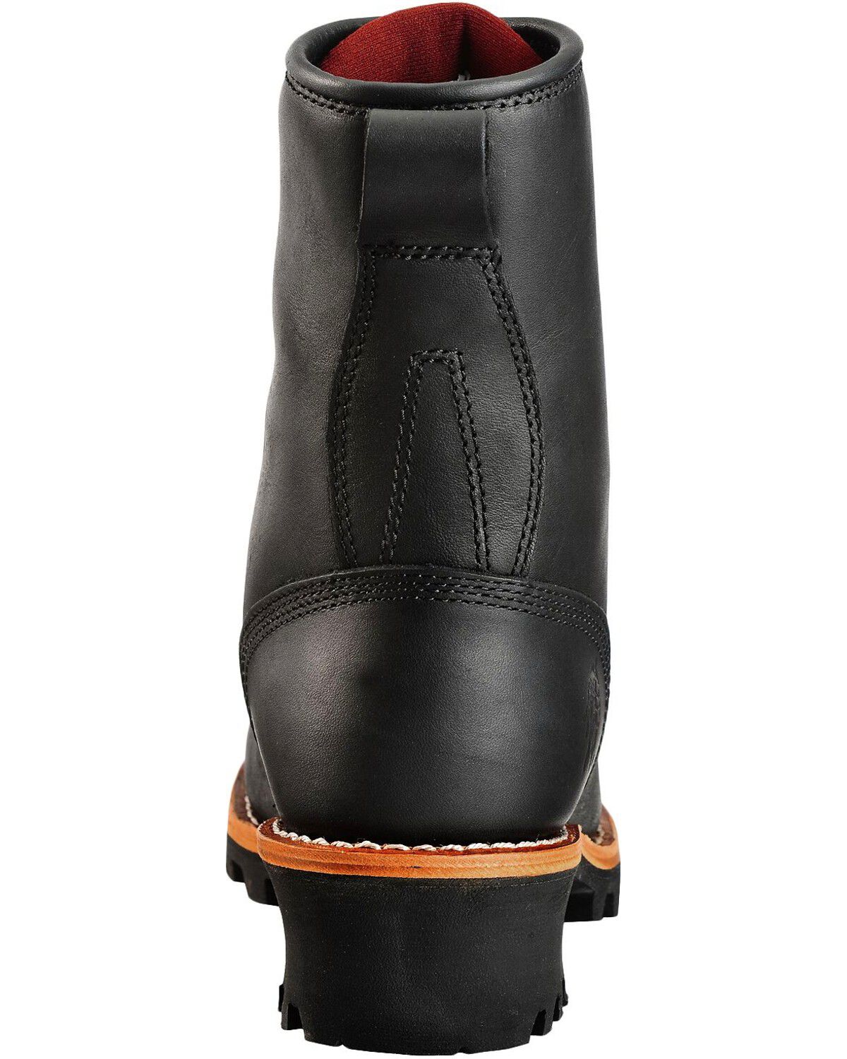 Image #7 - Chippewa Men's 8" Logger Boots - Steel Toe, Black, hi-res