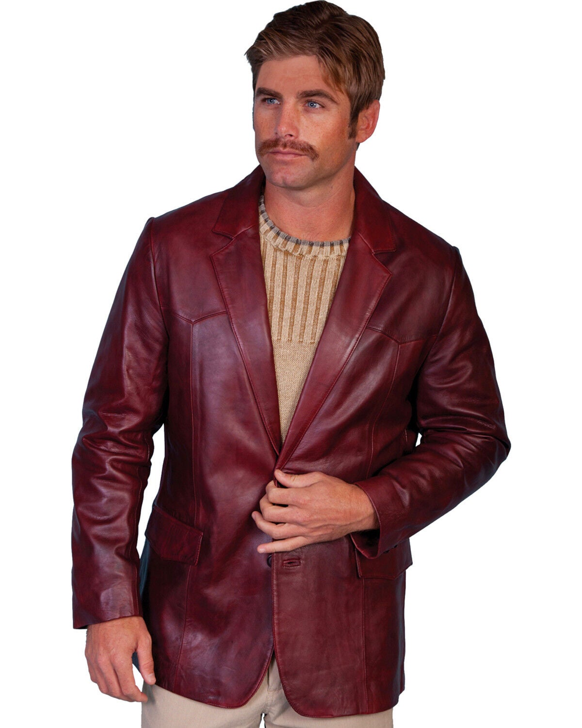 Image #1 - Scully Men's Lamb Leather Blazer - Big and Tall, , hi-res