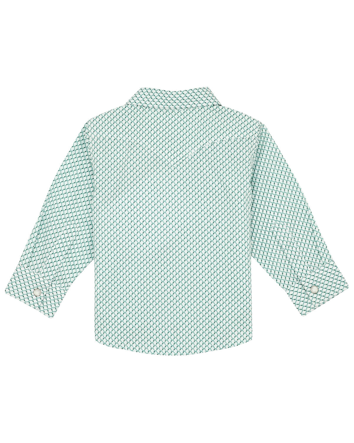 Image #2 - Wrangler Toddler Boys' Geo Print Long Sleeve Pearl Snap Western Shirt, Teal, hi-res
