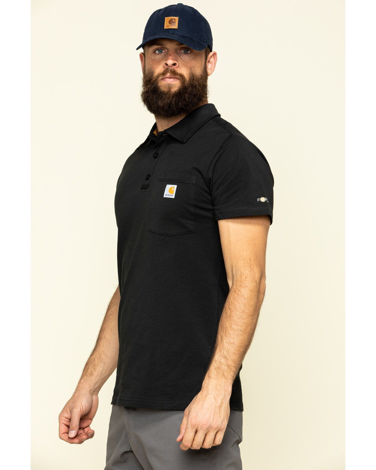 Carhartt men's force cotton delmont pocket polo clearance