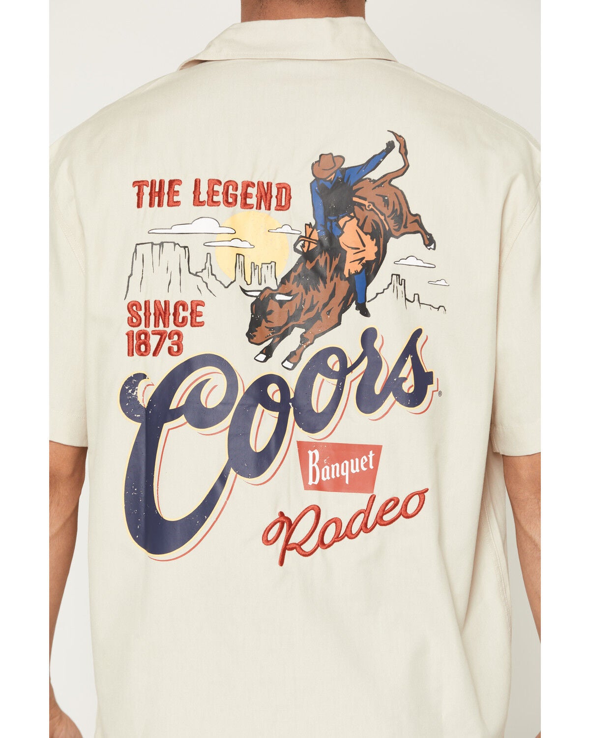Image #4 - Coors Men's Boot Barn Exclusive Coors Short Sleeve Button-Down Shirt, Natural, hi-res