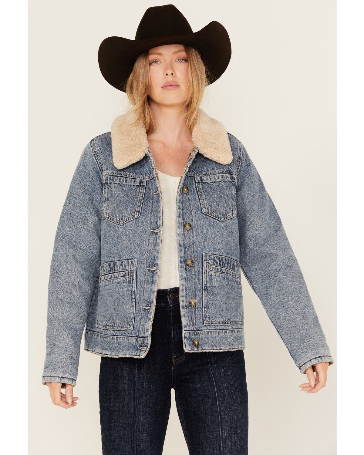 Idyllwind Women's Pony Up Reversible Denim Blanket Jacket, Light Wash, hi-res