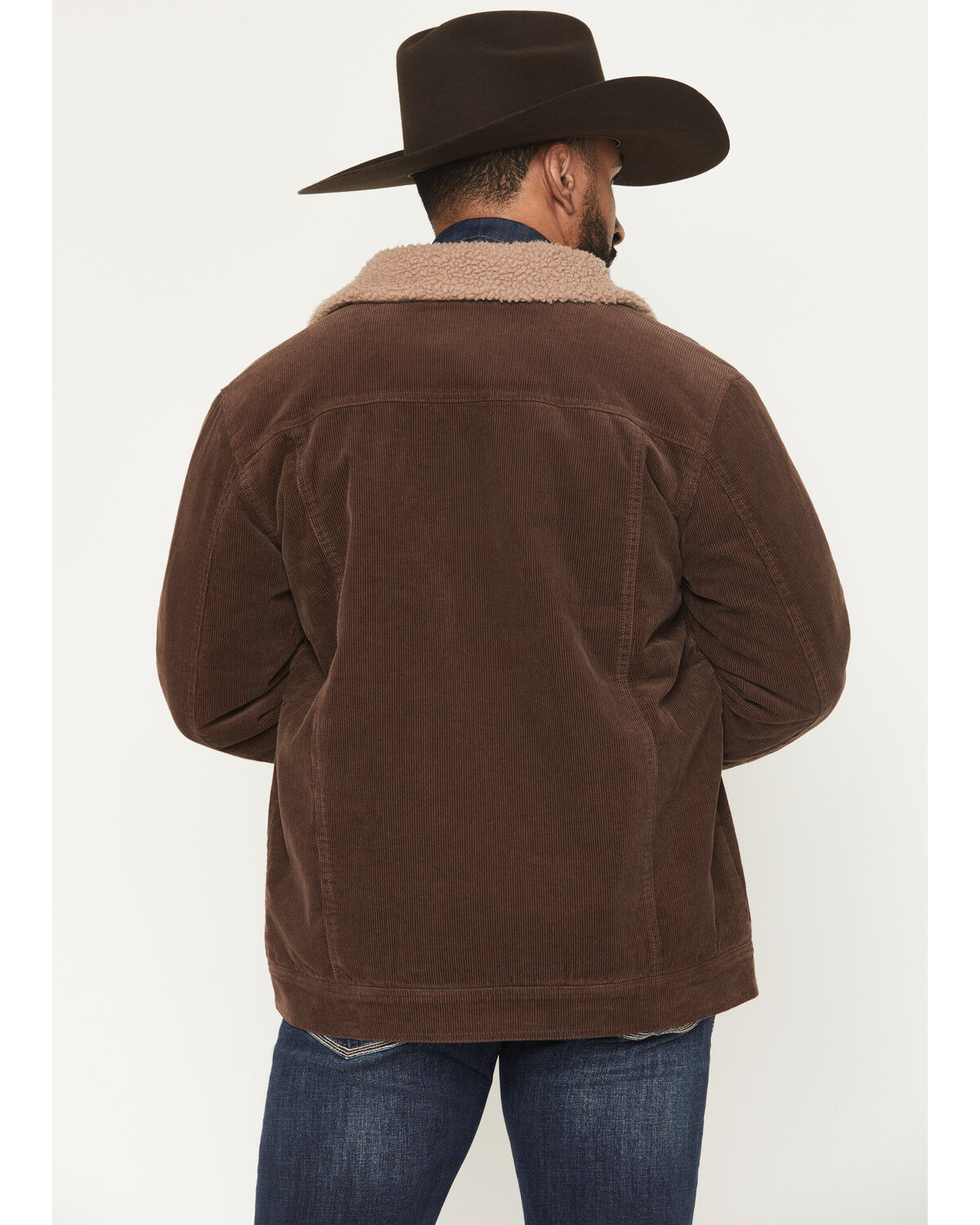 Image #4 - Cody James Men's Ozark Corduroy Sherpa Lined Heavyweight Trucker Jacket, Dark Brown, hi-res