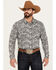 Image #1 - Cody James Men's Mamba Paisley Print Long Sleeve Western Snap Shirt - Tall, Black, hi-res