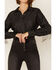 Ariat Women's Black Fringe Denim Shirt, Black, hi-res