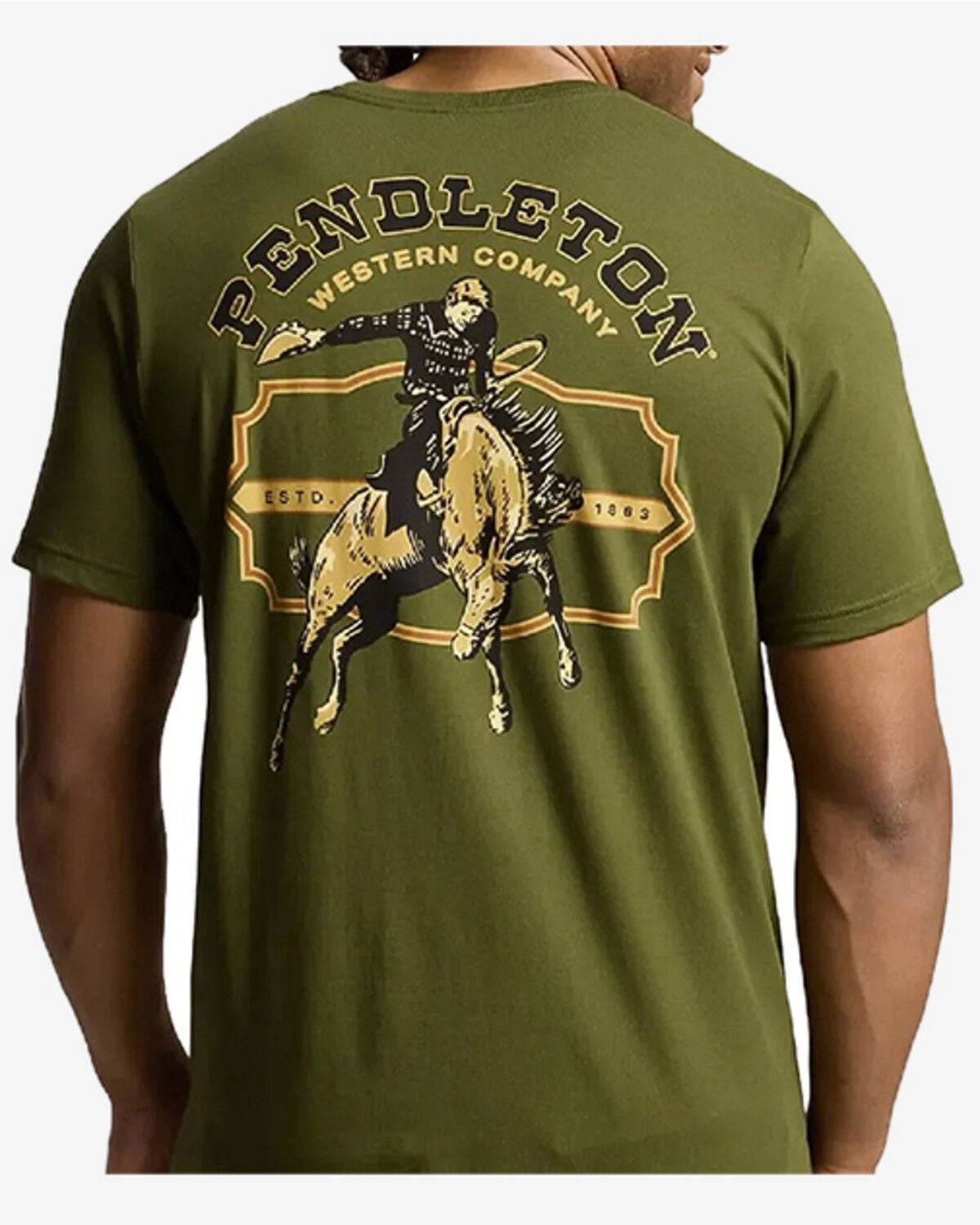Pendleton Men's Western Company Short Sleeve Graphic T-Shirt, Olive, hi-res