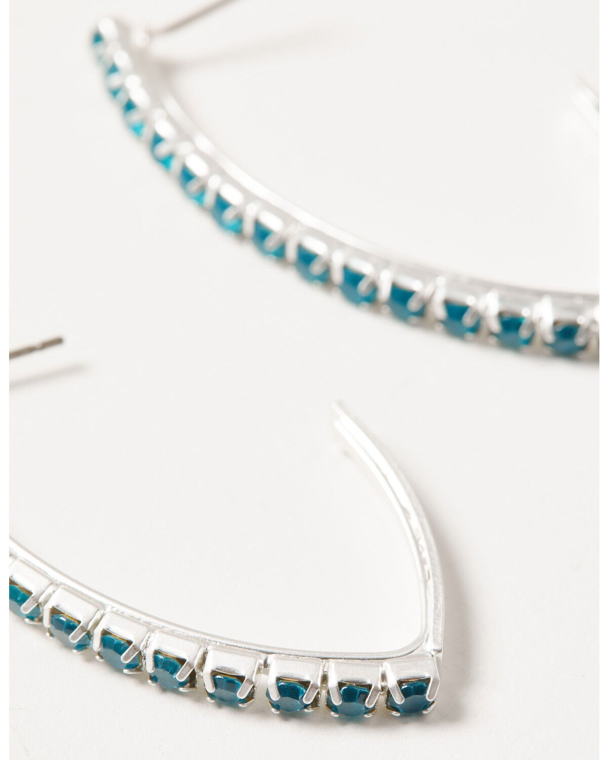 Image #3 - Lainey Wilson Women's Stone Pav&eacute; C Hoop Earrings, Silver, hi-res