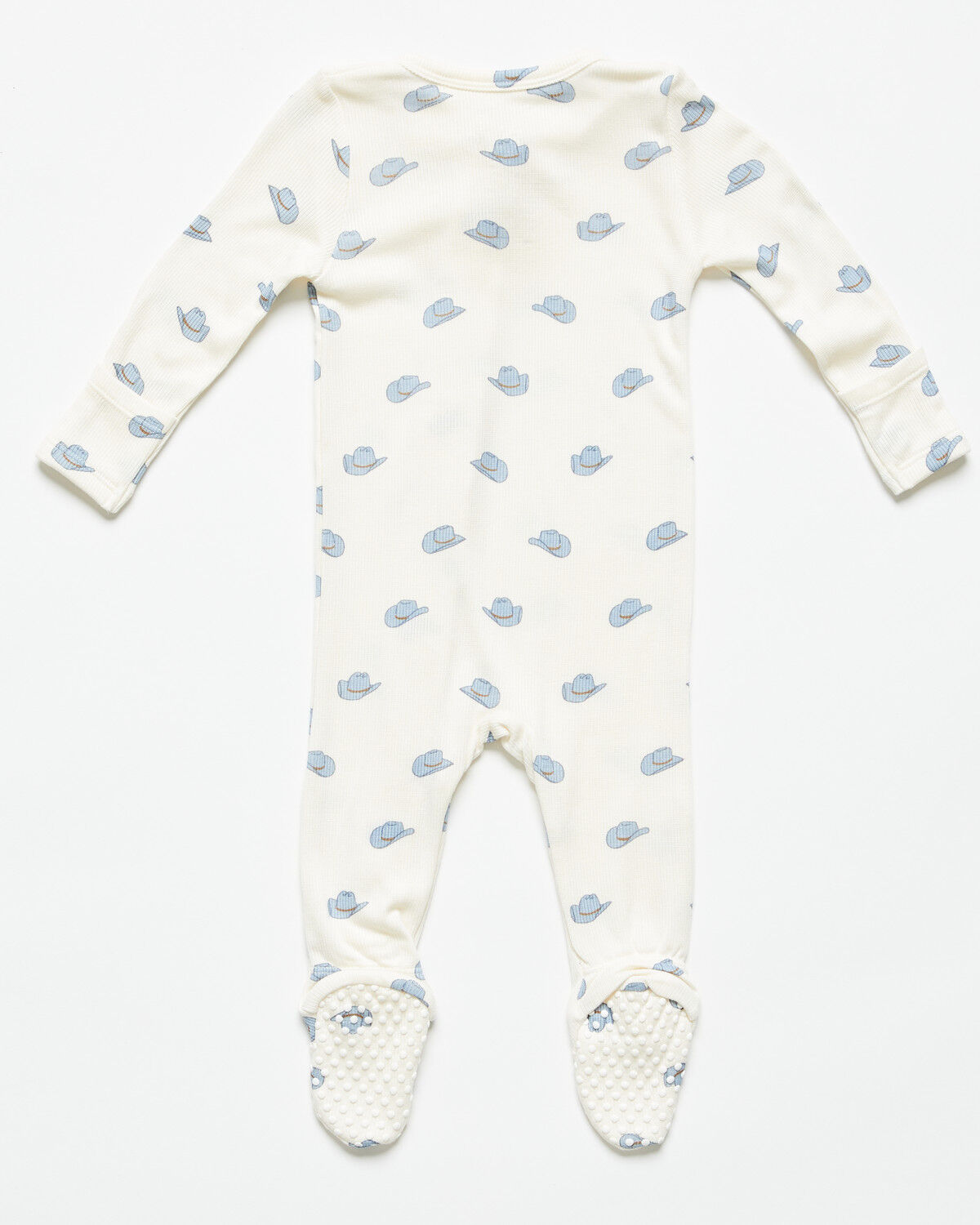 Image #3 - Angel Dear Infant Boys' Cowboy Hat Zippered Onesie, Ivory, hi-res
