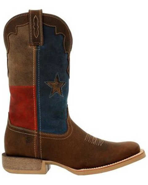 Image #2 - Durango Men's Rebel Pro Texas Flag Western Boots - Broad Square Toe, Tan, hi-res