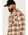 Image #2 - Brixton Men's Bowery Plaid Print Long Sleeve Button-Down Flannel Shirt, Cream, hi-res