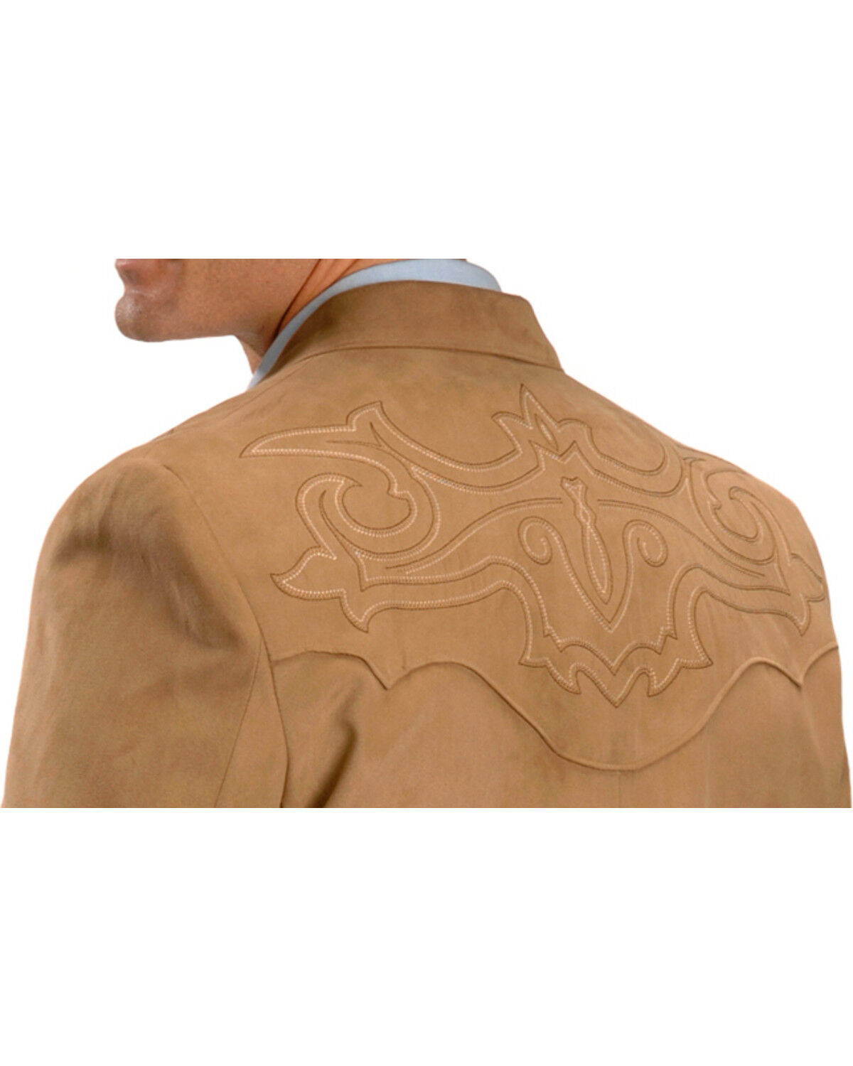 Image #2 - Circle S Men's Embroidered Micro-Suede Sportcoat, Camel, hi-res