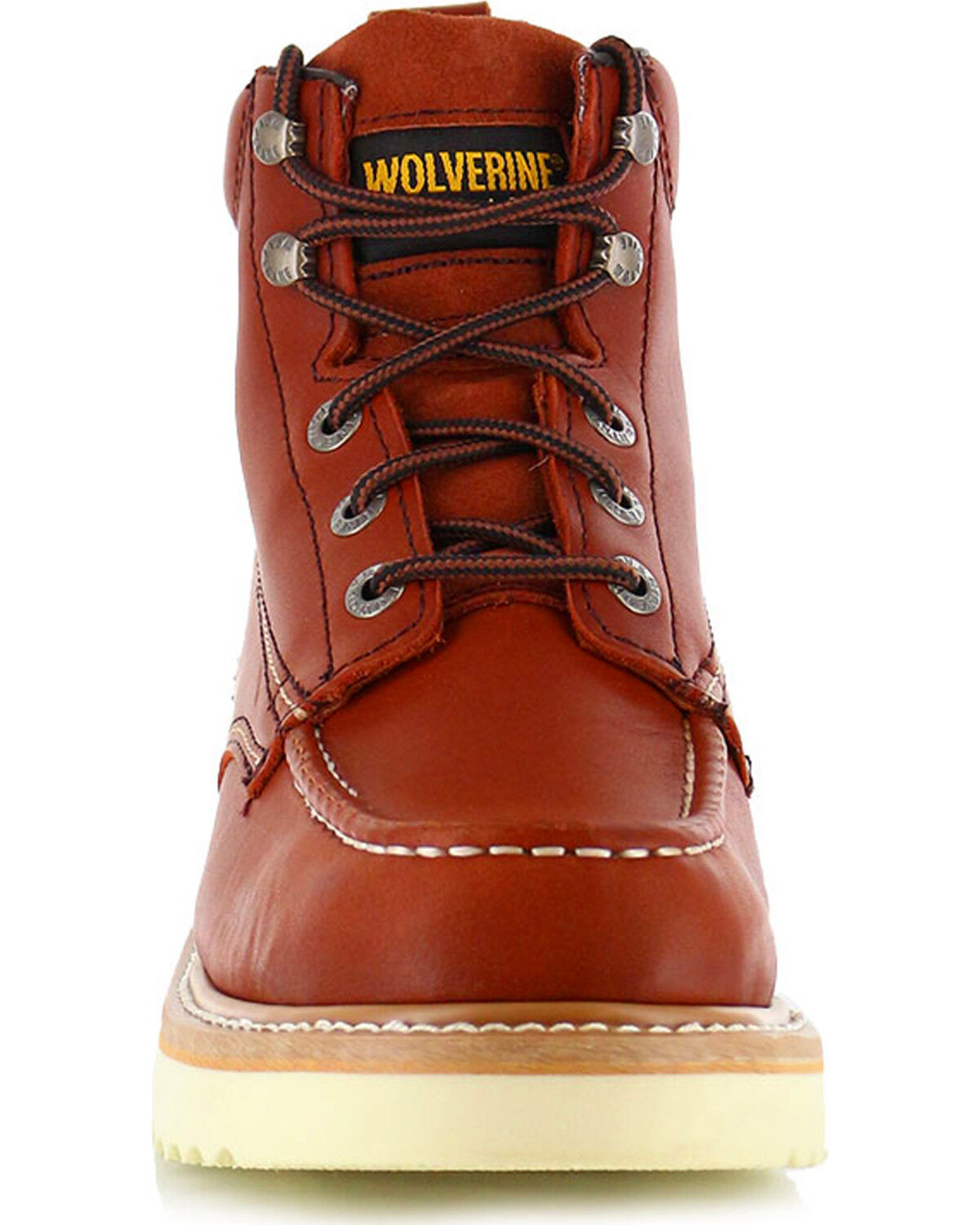 Image #4 - Wolverine Men's Moc-Toe Work Boots, Rust Copper, hi-res